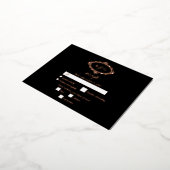 実在バラゴールドフォイルリースホワイトウェディングRSVP 箔招待状ポストカード (回転した状態)