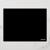 実在バラゴールドフォイルリースホワイトウェディングRSVP 箔招待状ポストカード (裏面)