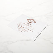 実在バラゴールドフォイルリースホワイトウェディングRSVP 箔招待状ポストカード (回転した状態)