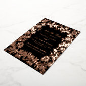 実在バラゴールドフォイル結婚式の日付カードを保存 箔招待状 (回転した状態)