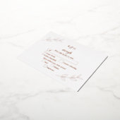 実在バラゴールドフォイル離れスエレガントウェディングRSVP 箔招待状ポストカード (回転した状態)