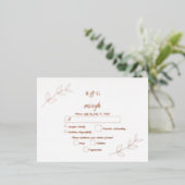 実在バラゴールドフォイル離れスエレガントウェディングRSVP 箔招待状ポストカード (立ち正面)