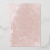 実在バラ金ゴールドガウン赤面水カラーブライダルシャワー 箔招待状 (裏面)