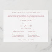 実在バラ金ゴールドキンセアニラトレンディーブランチスペインの 箔招待状 (裏面)