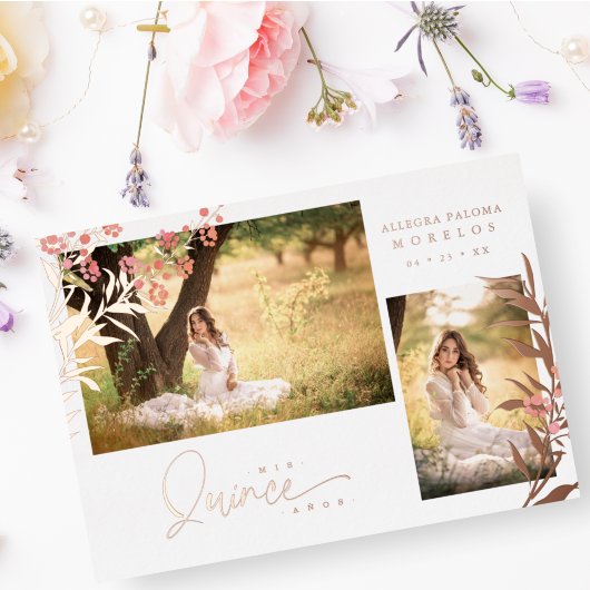 実在バラ金ゴールドキンセアニラトレンディーブランチスペインの 箔招待状