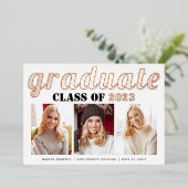 実在バラ金ゴールドフォイル2023年大学院写真クラス 箔招待状 (立ち正面)