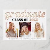 実在バラ金ゴールドフォイル2023年大学院写真クラス 箔招待状 (正面)