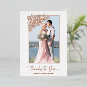 実在バラ金ゴールドフローラフレーム2写真感謝してい引用文 箔招待状 (立ち正面)