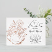 実在バラ金ゴールドフローラブライダルシャワーティー 箔招待状 (立ち正面)