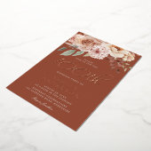 実在バラ金ゴールドボヘミア100誕生日 箔招待状 (回転した状態)