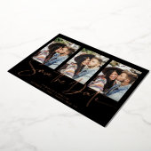 実在バラ金ゴールド手書き日付の保存 箔招待状 (回転した状態)