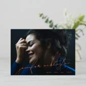 実在バラ金ゴールド編集可能写真テンプレート卒業 箔招待状 (立ち正面)