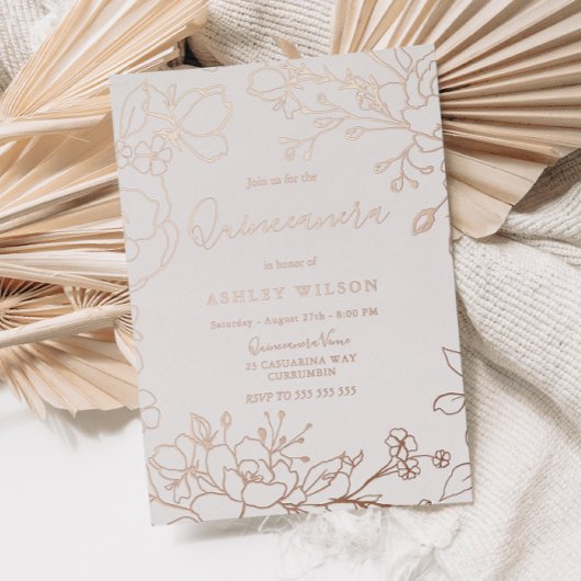 実在バラ金ゴールド花エレガントキンセアニェラパーティー 箔招待状