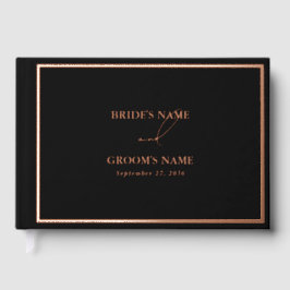 実在バラ金モダン箔結婚ブラック ゲストブック