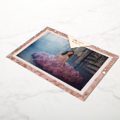 実在ファンシーバラテクスチャスペインのMis XVアノス 箔招待状 (回転した状態)