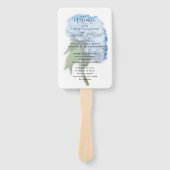 実在ブルーアジサイ花結婚式 プログラム ハンドファン (正面)