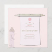 実在プリンセススクロール招待状ピンク 招待状 (正面/裏面)