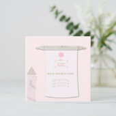 実在プリンセススクロール招待状ピンク 招待状 (スタンド正面)