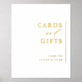 実在ホイルカードとギフトのミニマル結婚リストのサイン 箔ポスター (正面)