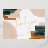 実在ホイルテラコッタ赤ちゃんシャワー感謝していユー 箔シーズンカード (正面)