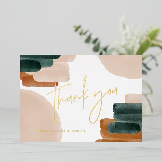 実在ホイルテラコッタ赤ちゃんシャワー感謝していユー 箔シーズンカード (立ち正面)