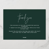 実在ホイルテラコッタ赤ちゃんシャワー感謝していユー 箔シーズンカード (裏面)