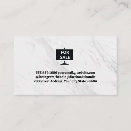 実在モダン大理石のロゴ 予約カード (裏面)
