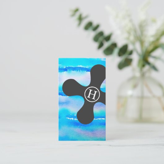 実在モダン水彩名刺 名刺 (スタンド正面)