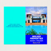 実在モダン財産(不動産仲介業者)QR折り畳み品を販売 名刺 (外部フラット)