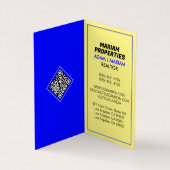 実在モダン財産(不動産仲介業者)QR折り畳み品を販売 名刺 (内部)