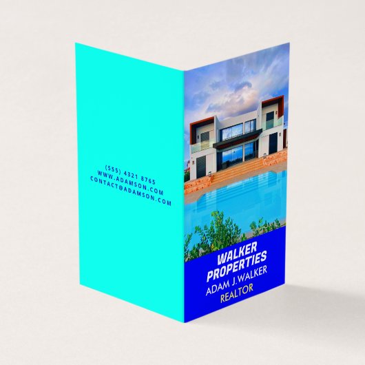 実在モダン財産(不動産仲介業者)QR折り畳み品を販売 名刺 (外部)