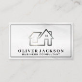 実在モダン銀色 名刺 (正面)