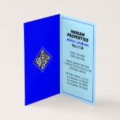 実在モダンEstate Company (QRCode)不動産仲介業者折り畳み 名刺 (内部)