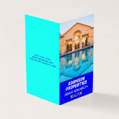 実在モダンEstate Company (QRCode)不動産仲介業者折り畳み 名刺 (外部)