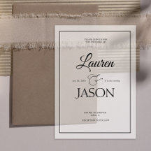 実在モダンVellumオーバーレイ名書黒文字