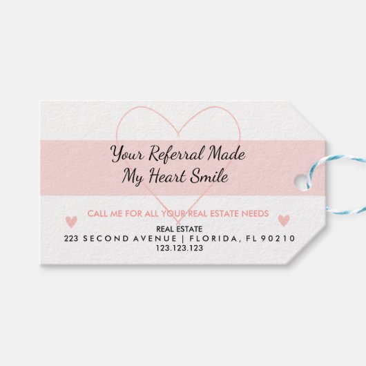 実在不動産あなたの紹介は私のハートスマイル ギフトタグ (正面(横))