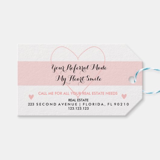 実在不動産あなたの紹介は私のハートスマイルGifを作った ギフトタグ (正面(横))