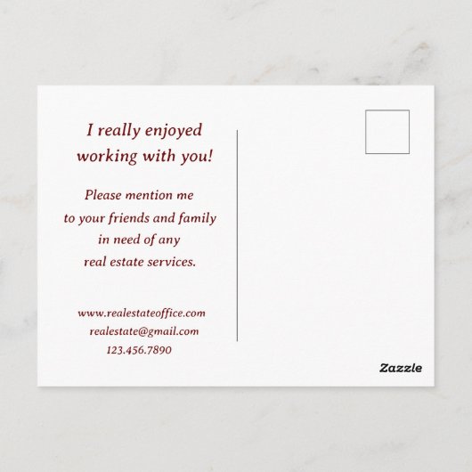 実在不動産ありがとうご紹介秋 ポストカード (裏面)