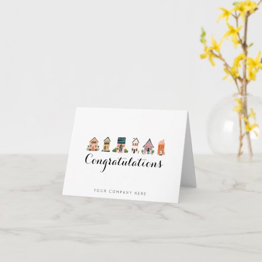 実在不動産おめでとう カード (黄色い花)