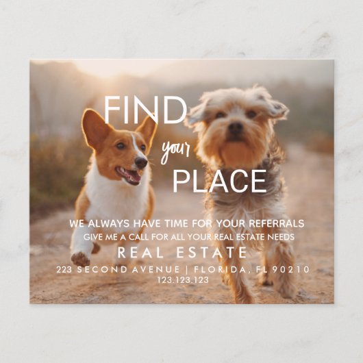 実在不動産お客様の場所お知らせ チラシ (正面)