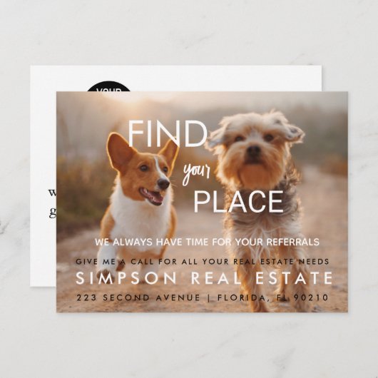 実在不動産お客様の場所お知らせ 案内ポストカード (正面/裏面)