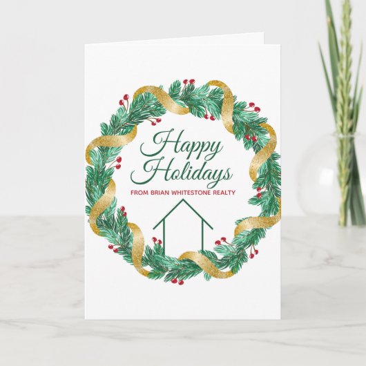 実在不動産のクリスマスカスタム折り シーズンカード (正面)