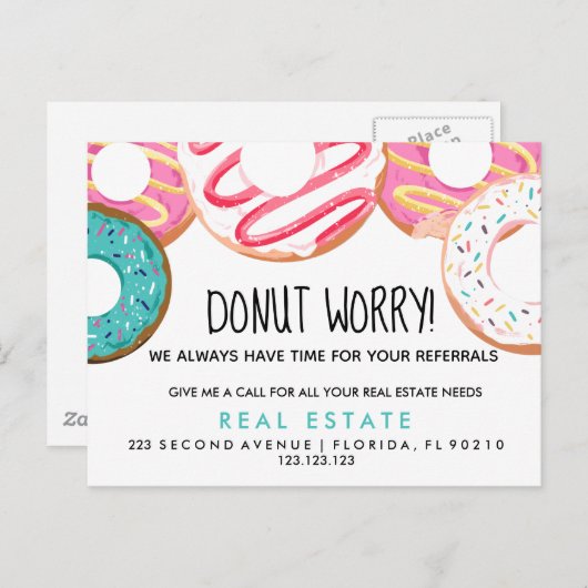 実在不動産の寄付金の発表 案内ポストカード (正面/裏面)