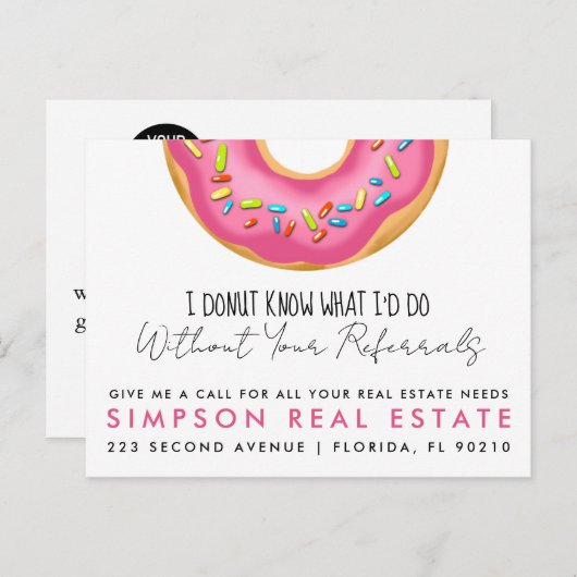 実在不動産の寄付金の発表 案内ポストカード (正面/裏面)