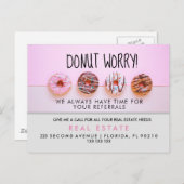 実在不動産の寄付金の発表 案内ポストカード (正面/裏面)