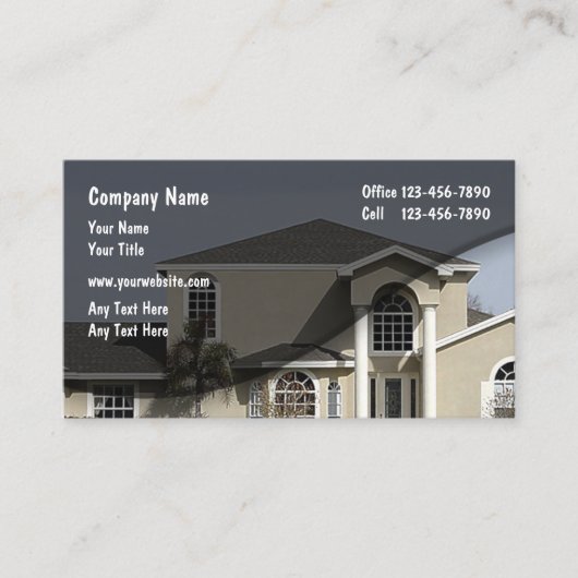 実在不動産の新しいホーム建築と販売 名刺 (正面)
