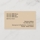 実在不動産の管理 名刺 (裏面)