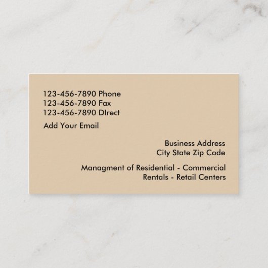 実在不動産の管理 名刺 (裏面)