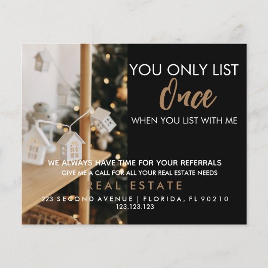 実在不動産はリスト時に一度だけリスト チラシ (正面)