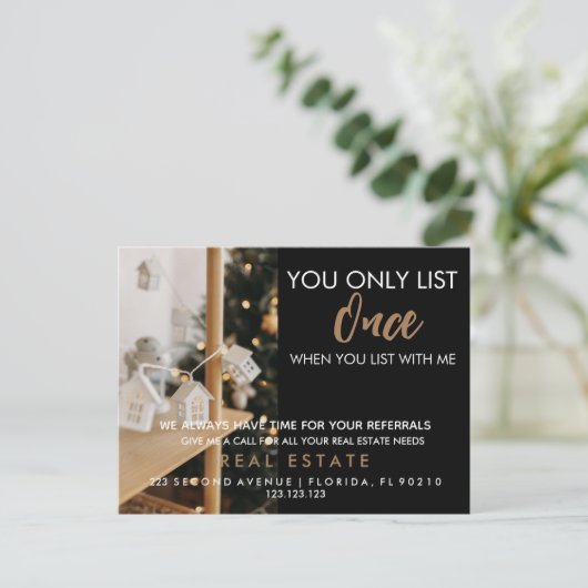 実在不動産はリスト時に一度だけリスト 案内ポストカード (スタンド正面)